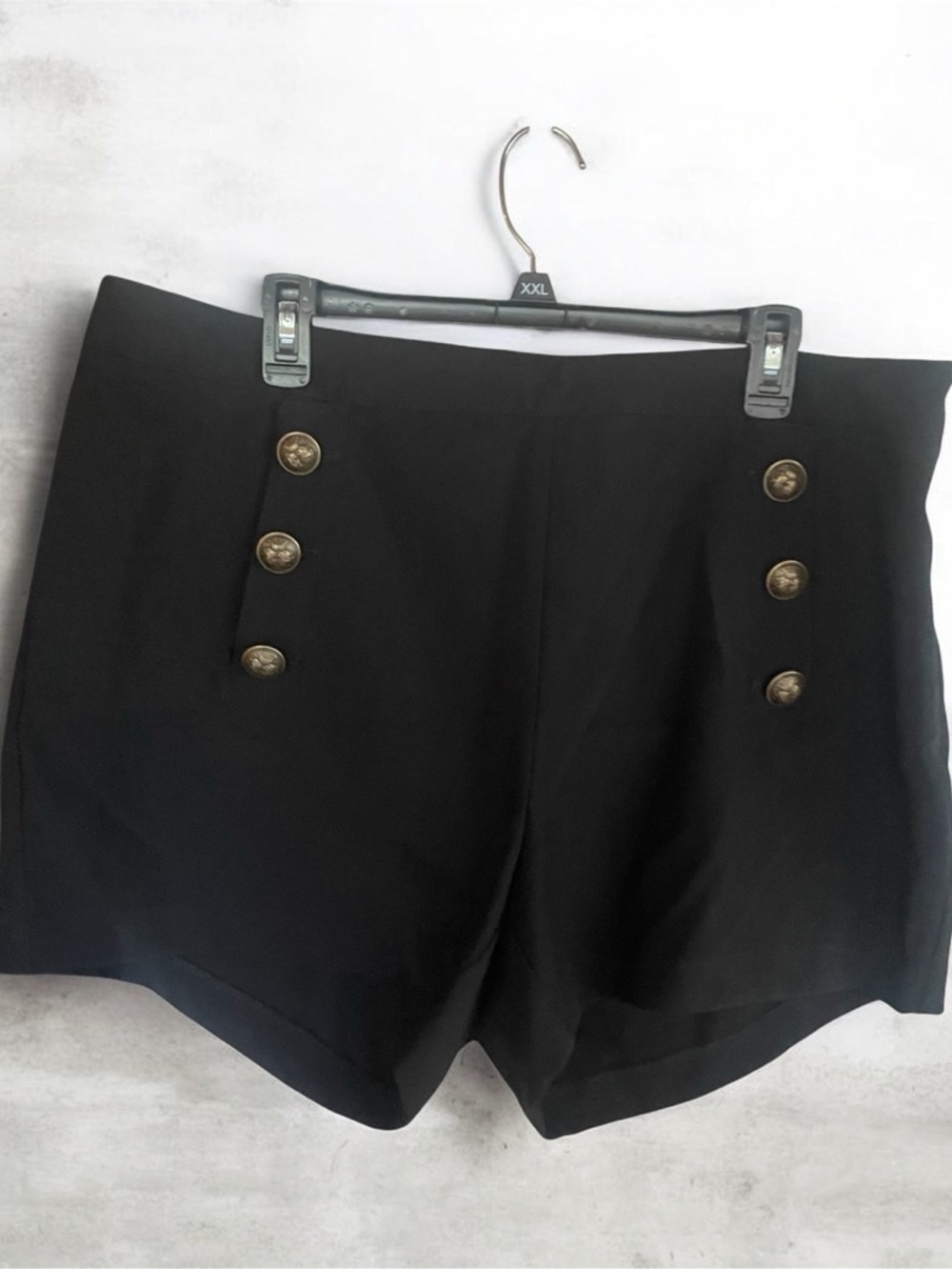 torrid Black High-Waist Sailor Button Shorts